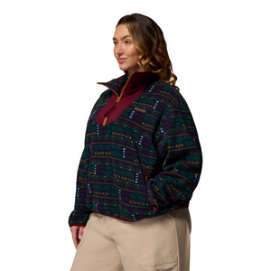 Columbia Women's Sequoia Grove Printed Half Zip Fleece Top (Collegiate Navy Horizons)