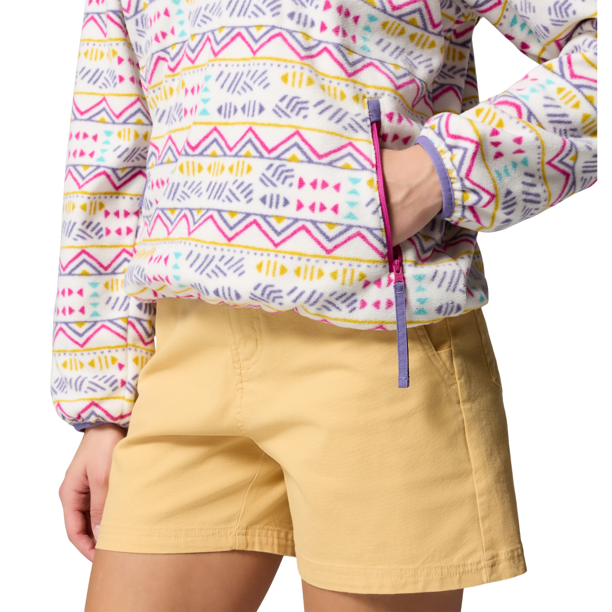 Columbia Women's Sequoia Grove Printed Half Zip Fleece Top (Sea Salt/Horizons)
