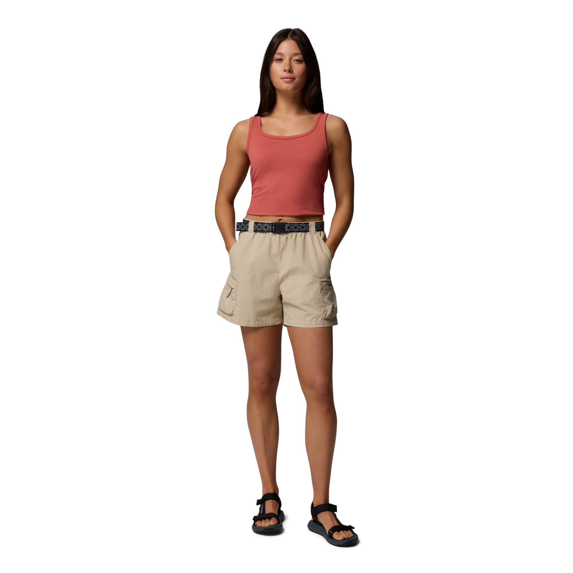 Columbia Women's Sequoia Grove Woven Shorts (Ancient Fossil)(4in)