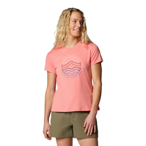 Columbia Women's Sloan Ridge Graphic Short Sleeve Technical Tee (Alpenglow/Find Your Trail)