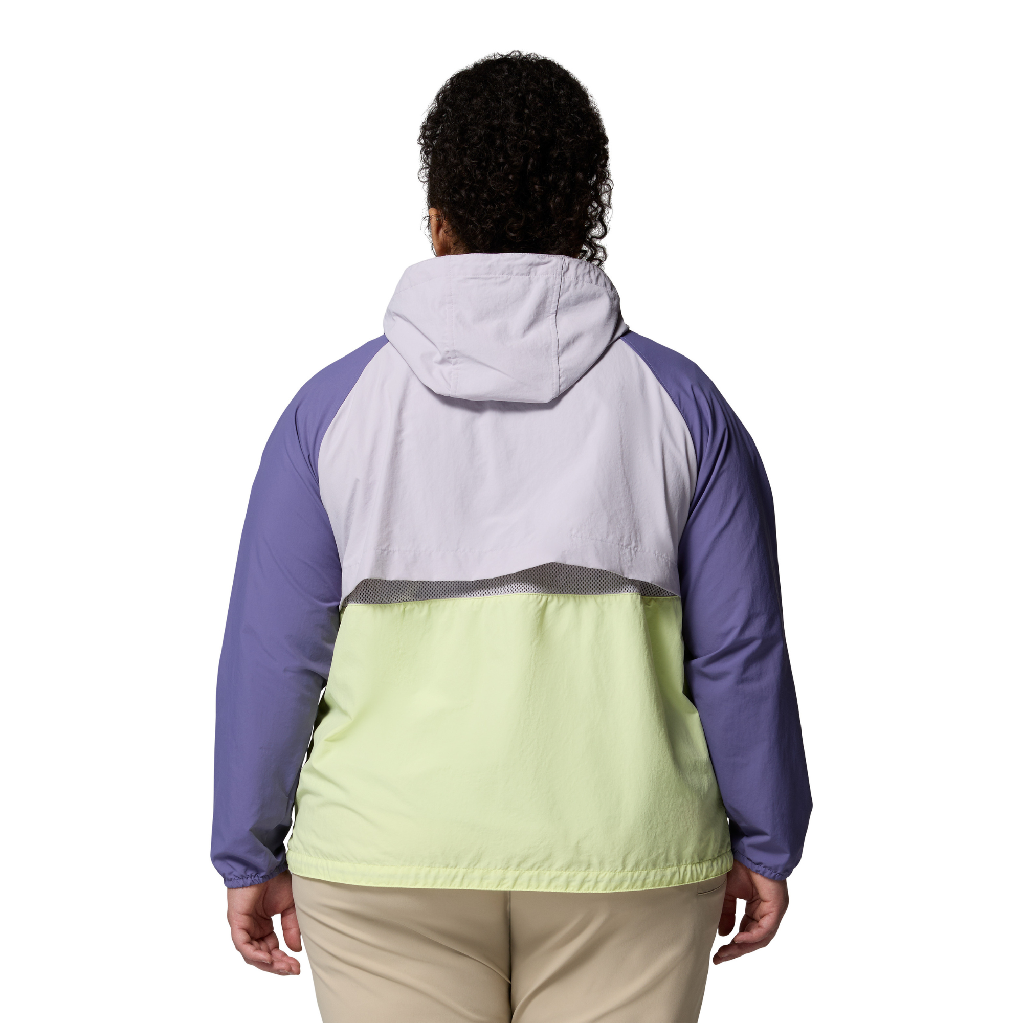 Columbia Women's Spire Valley Hooded UPF50 Windbreaker (Citron Haze/Lavender Pearl/Stormwatch)