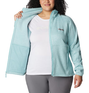 Columbia Women's Sweater Weather Full Zip Fleece (Aqua Haze Heather)