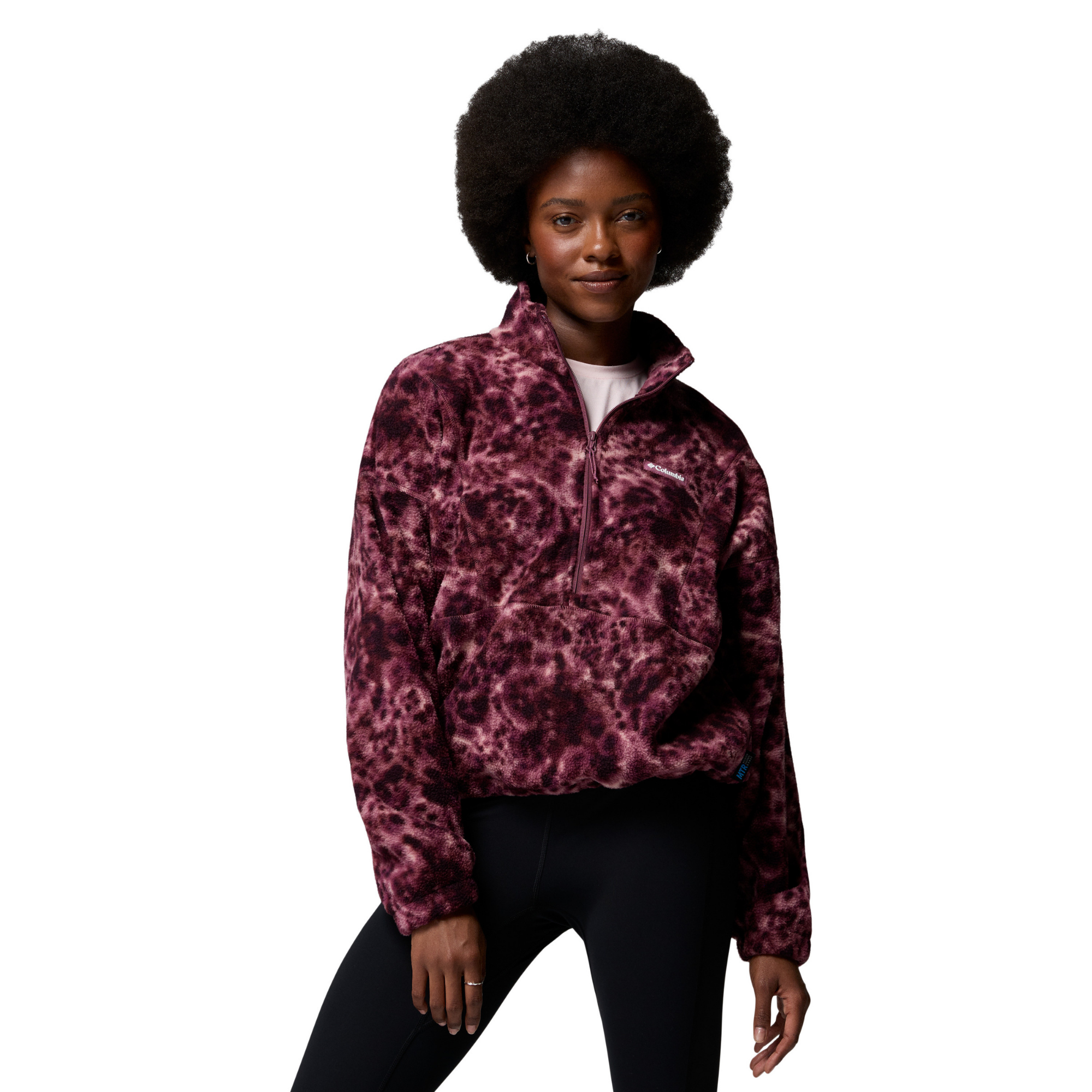 Columbia Women's Timber Meadow MTR Printed Half Zip Fleece Top Antique Mauve Dyecamo 551 2173471
