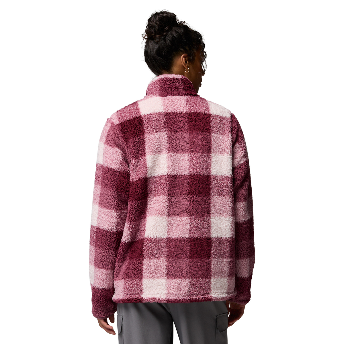 Columbia Women's West Bend II Printed Sherpa Full Zip Fleece Antique Mauve, Multi Buffalo Check 551 2085854