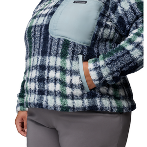 Columbia Women's West Bend II Quarter Zip Fleece Top (Crushed Blue Herringplaid)
