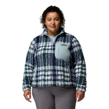 Load image into Gallery viewer, Columbia Women&#39;s West Bend II Quarter Zip Fleece Top (Crushed Blue Herringplaid)
