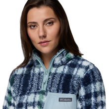 Load image into Gallery viewer, Columbia Women&#39;s West Bend II Quarter Zip Fleece Top (Crushed Blue Herringplaid)
