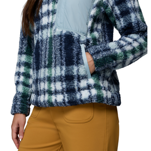 Columbia Women's West Bend II Quarter Zip Fleece Top (Crushed Blue Herringplaid)