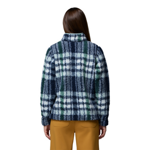Columbia Women's West Bend II Quarter Zip Fleece Top (Crushed Blue Herringplaid)