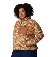 Load image into Gallery viewer, Columbia Women&#39;s West Bend II Sherpa Quarter Zip Fleece Top (Camel Brown Highland Tonal)
