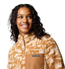 Load image into Gallery viewer, Columbia Women&#39;s West Bend II Sherpa Quarter Zip Fleece Top (Camel Brown Highland Tonal)
