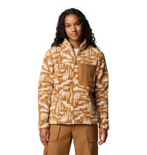 Load image into Gallery viewer, Columbia Women&#39;s West Bend II Sherpa Quarter Zip Fleece Top (Camel Brown Highland Tonal)
