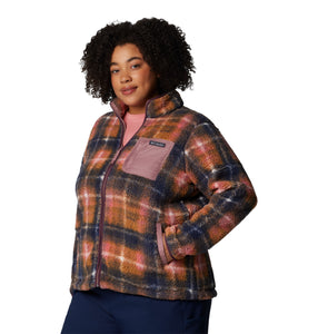 Columbia Women's West Bend Printed Sherpa Full Zip Fleece (Fig Omblur)