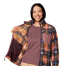 Load image into Gallery viewer, Columbia Women&#39;s West Bend Printed Sherpa Full Zip Fleece (Fig Omblur)
