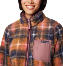 Load image into Gallery viewer, Columbia Women&#39;s West Bend Printed Sherpa Full Zip Fleece (Fig Omblur)
