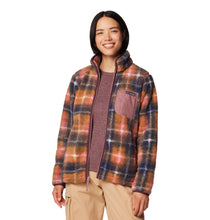 Load image into Gallery viewer, Columbia Women&#39;s West Bend Printed Sherpa Full Zip Fleece (Fig Omblur)
