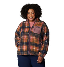 Load image into Gallery viewer, Columbia Women&#39;s West Bend Printed Sherpa Full Zip Fleece (Fig Omblur)
