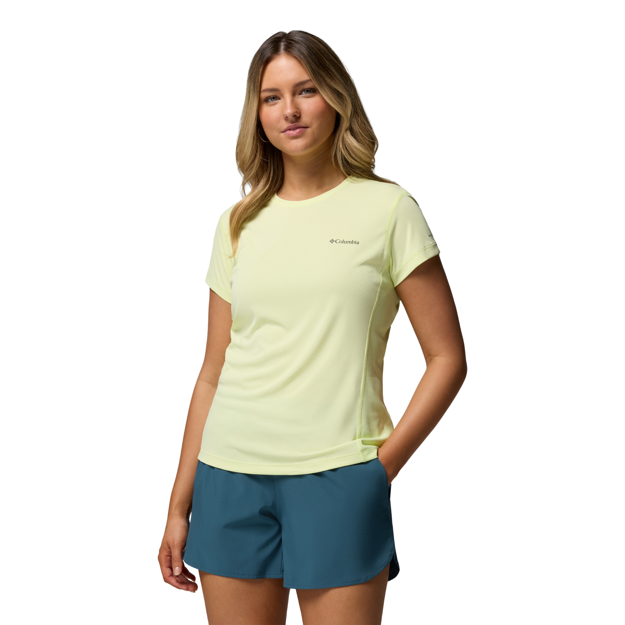 Columbia Women's Zero Rules Light Short Sleeve Crew Neck Technical Tee (Citron Haze)