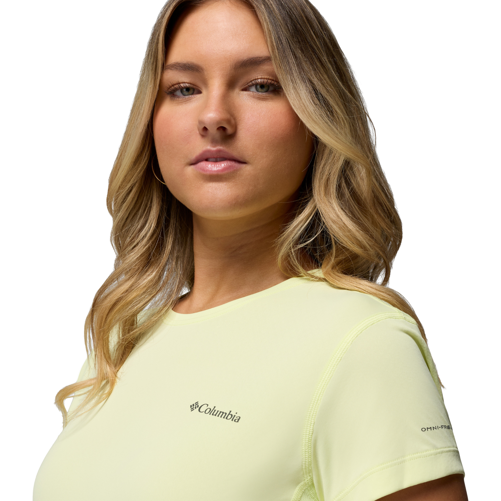 Columbia Women's Zero Rules Light Short Sleeve Crew Neck Technical Tee (Citron Haze)
