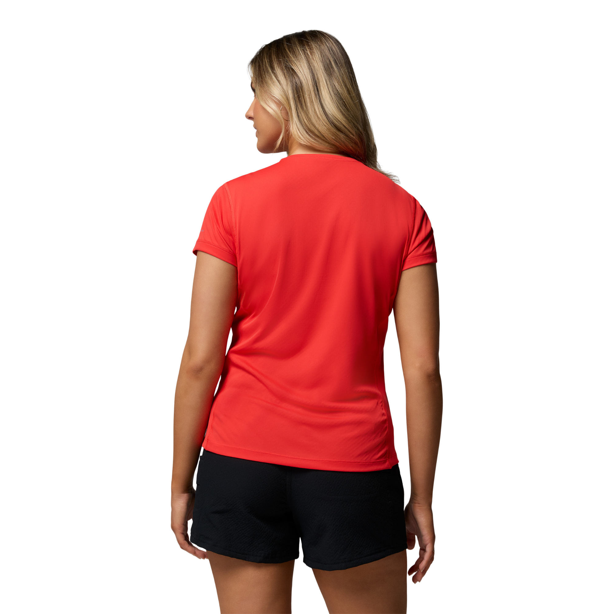 Columbia Women's Zero Rules Light Short Sleeve Crew Neck Technical Tee (Poppy Red)
