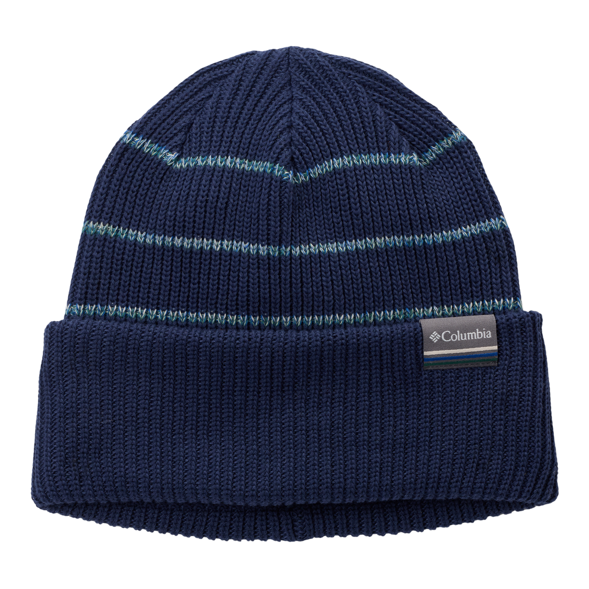Columbia Unisex Lost Lager II Recycled Beanie Hat Collegiate Navy Rainbow Stripes 465 1975921