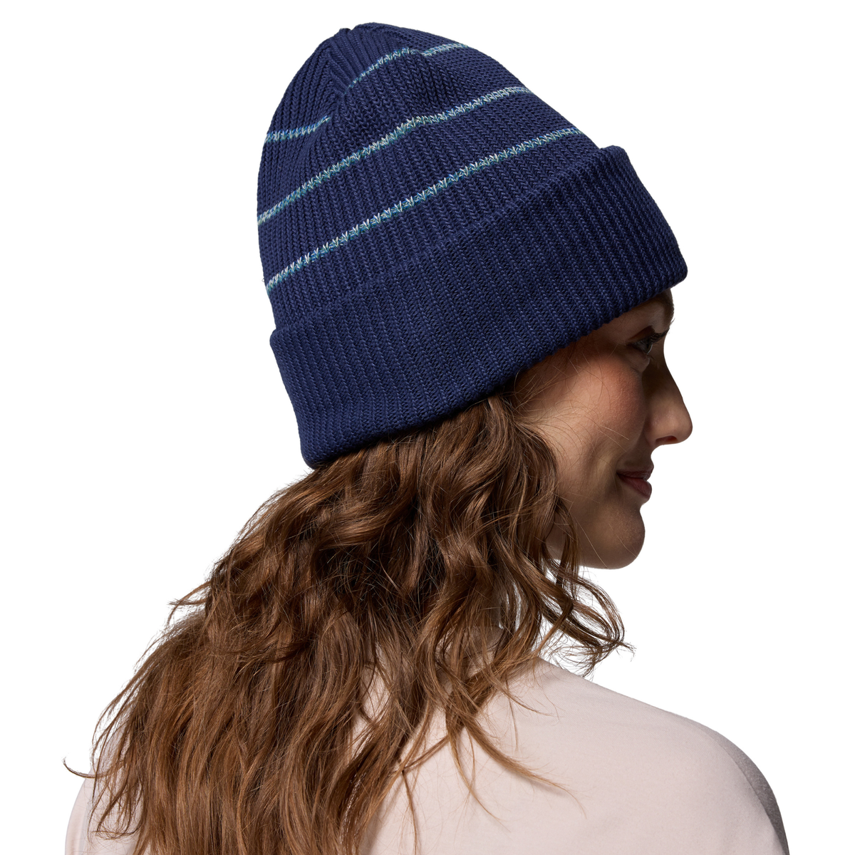 Columbia Unisex Lost Lager II Recycled Beanie Hat Collegiate Navy Rainbow Stripes 465 1975921