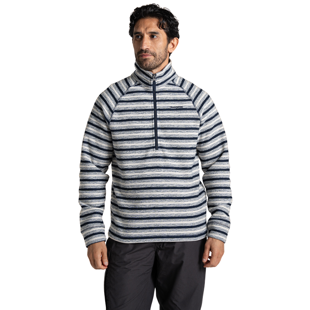Craghoppers Men's Bonan Half Zip Fleece Top (Blue Navy Stripe)