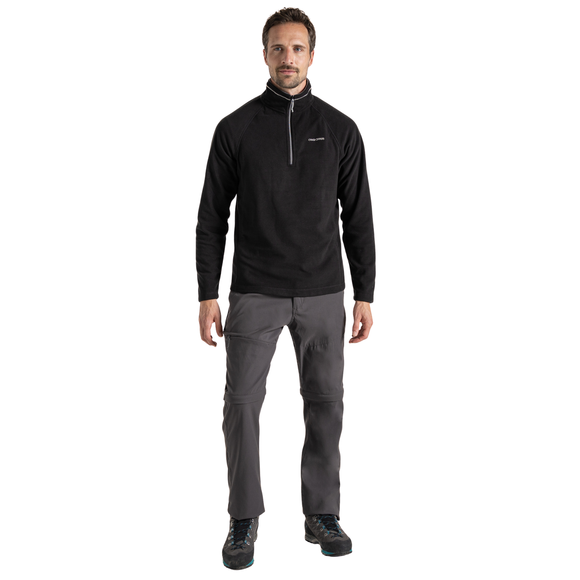 Craghoppers Men's Corey VI Half Zip Fleece Top Black 800 CMA1287
