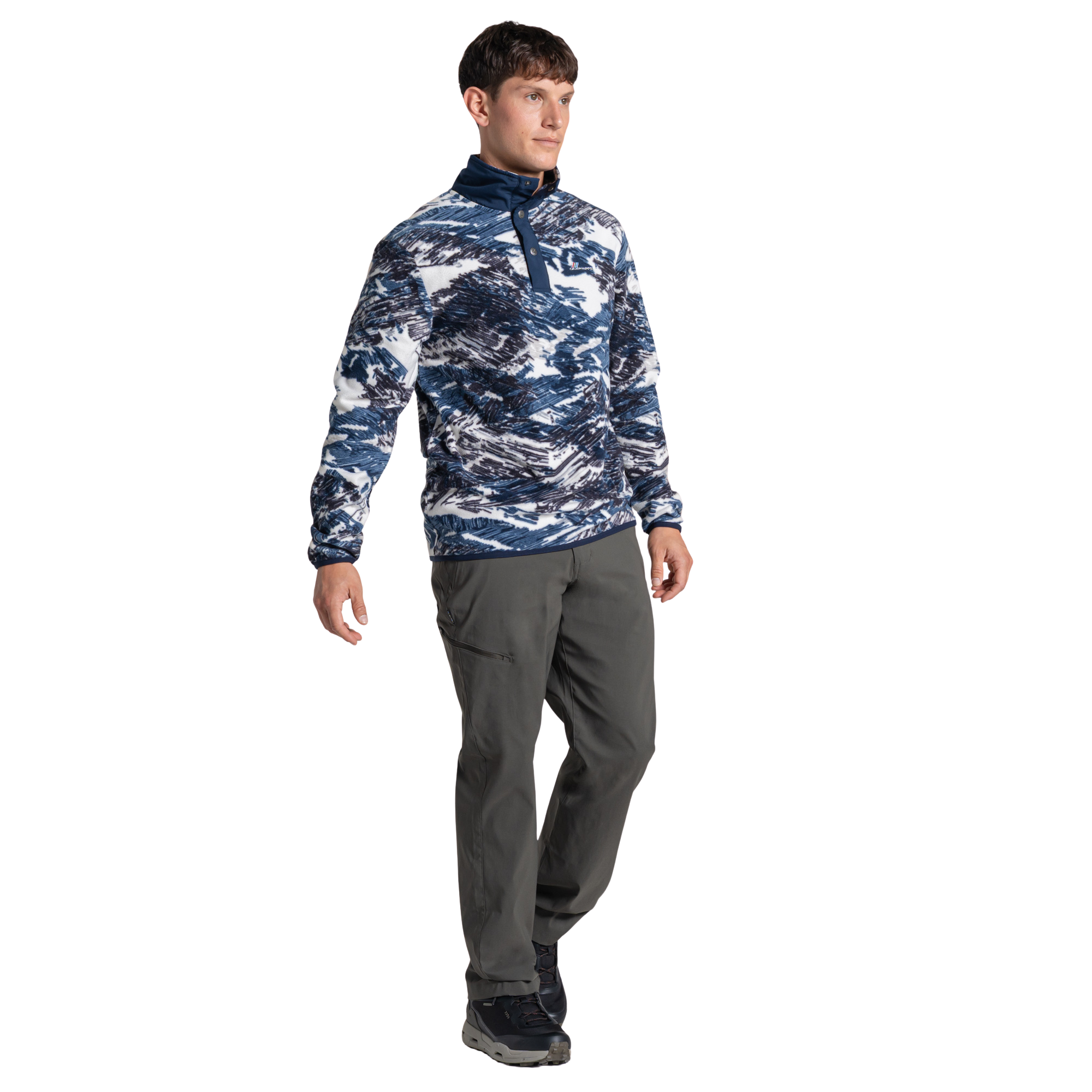Craghoppers Men's Dewlish II Overhead Half Snap Fleece Top (Ecru Print)