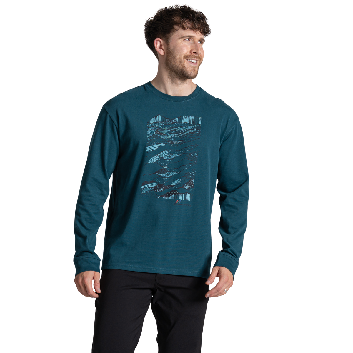 Craghoppers Men's Dillisk 100% Organic Cotton Long Sleeve Top Dark Aegean 1XK CMT1002