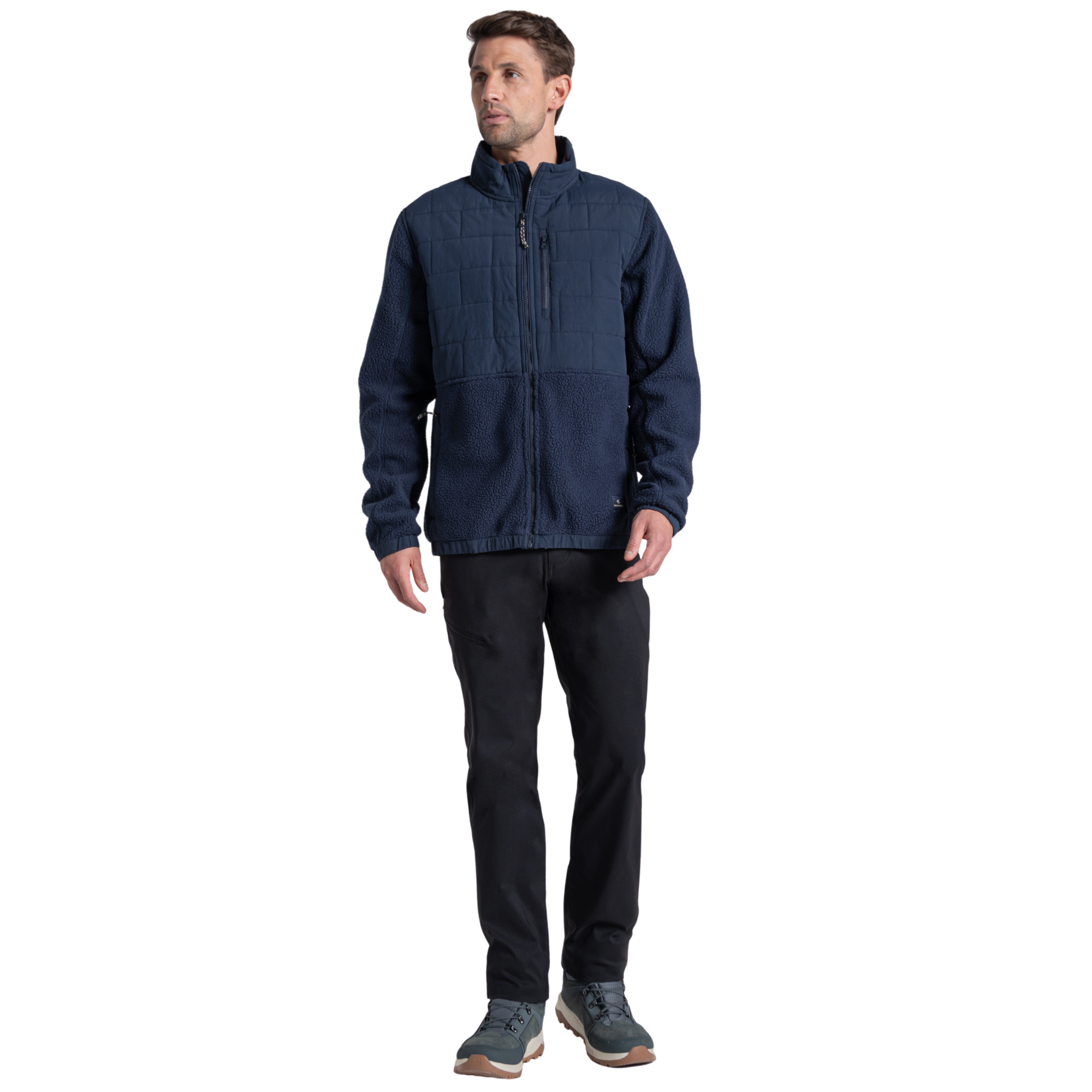 Craghoppers Men's Helvellyn Hybrid Full Zip Fleece Blue Navy 7V1 CMN331