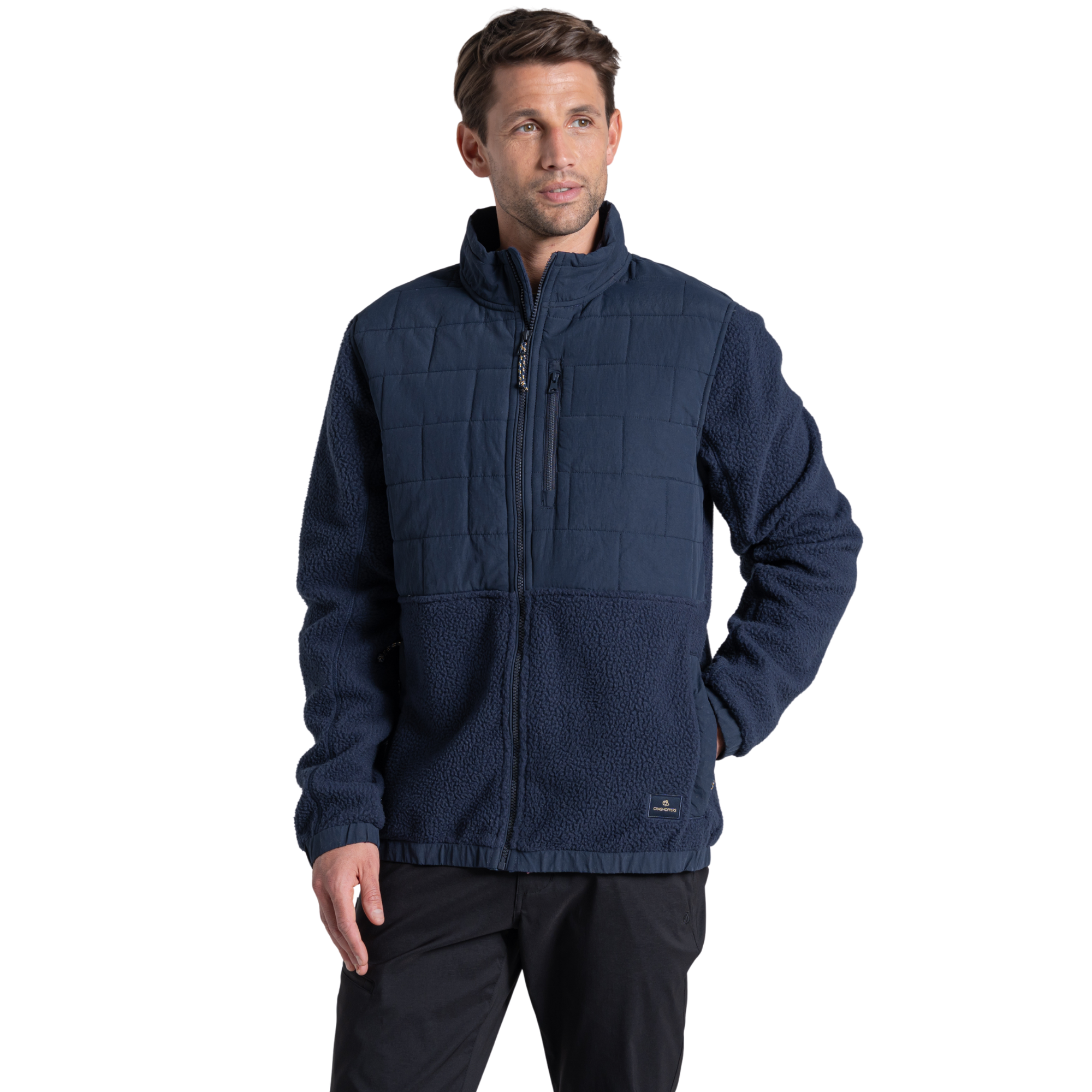 Craghoppers Men's Helvellyn Hybrid Full Zip Fleece Blue Navy 7V1 CMN331