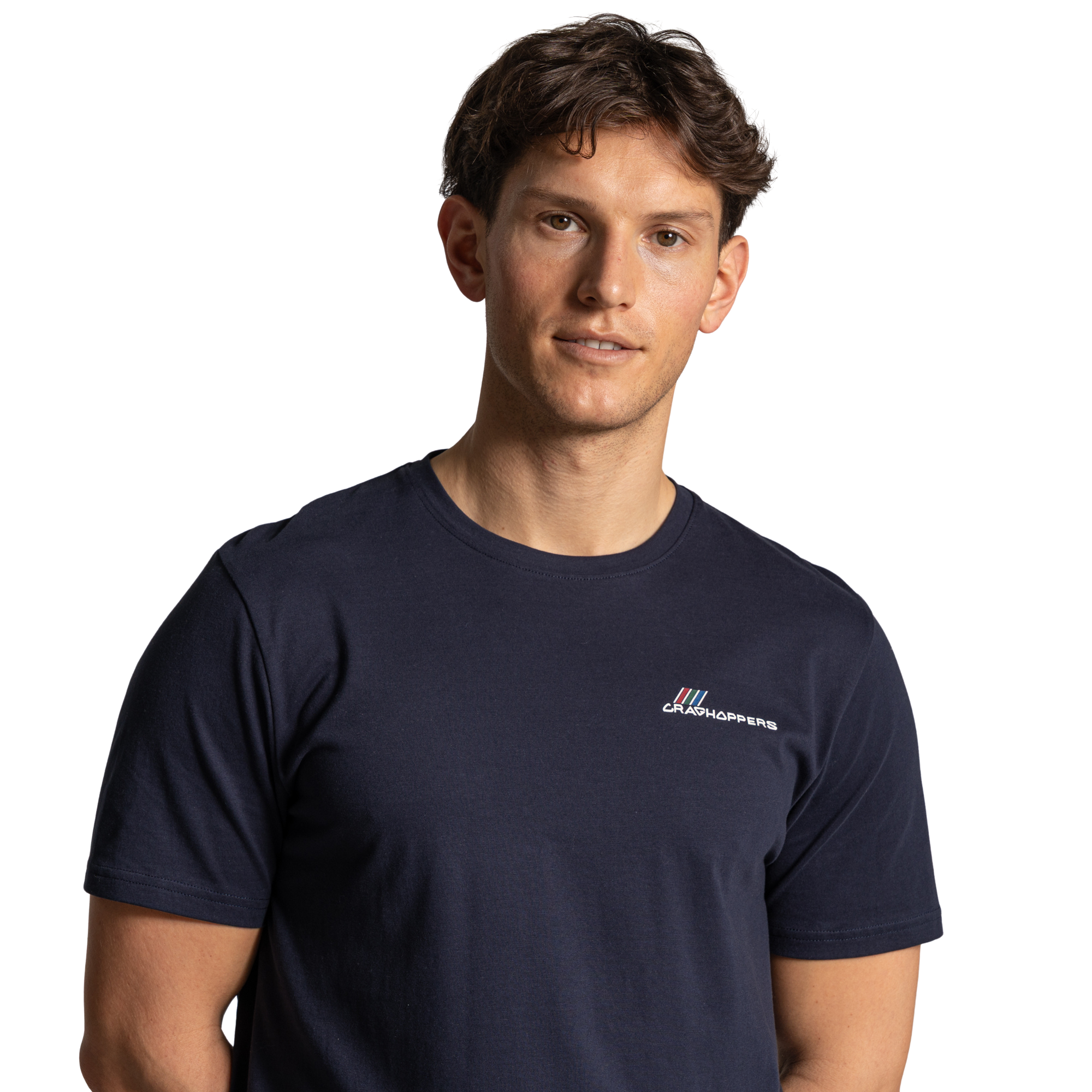 Craghoppers Men's Lucent II Organic Cotton Short Sleeve Tee (Blue Navy Brand Carrier)