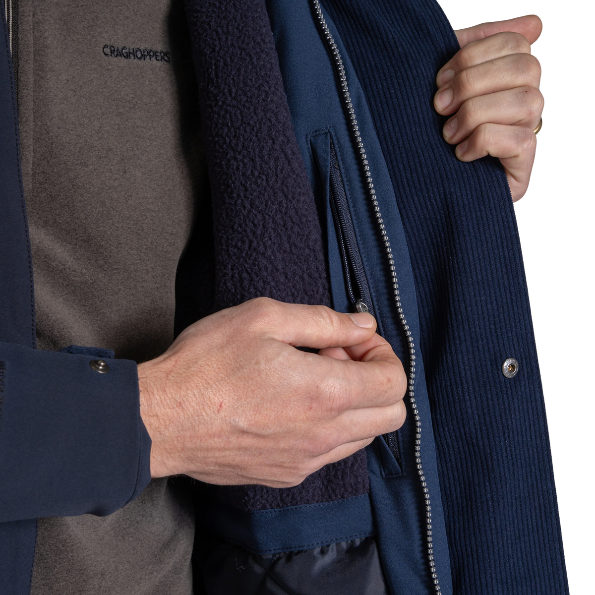 Craghoppers Men's National Trust Padley II Waterproof Insulated Jacket (Blue Navy)