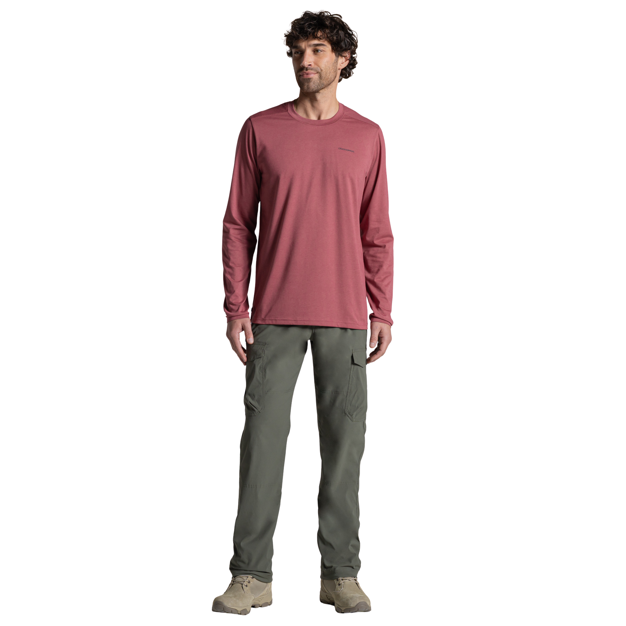 Craghoppers Men's Nosilife Abel Long Sleeve Technical Tee (Atlas Red)