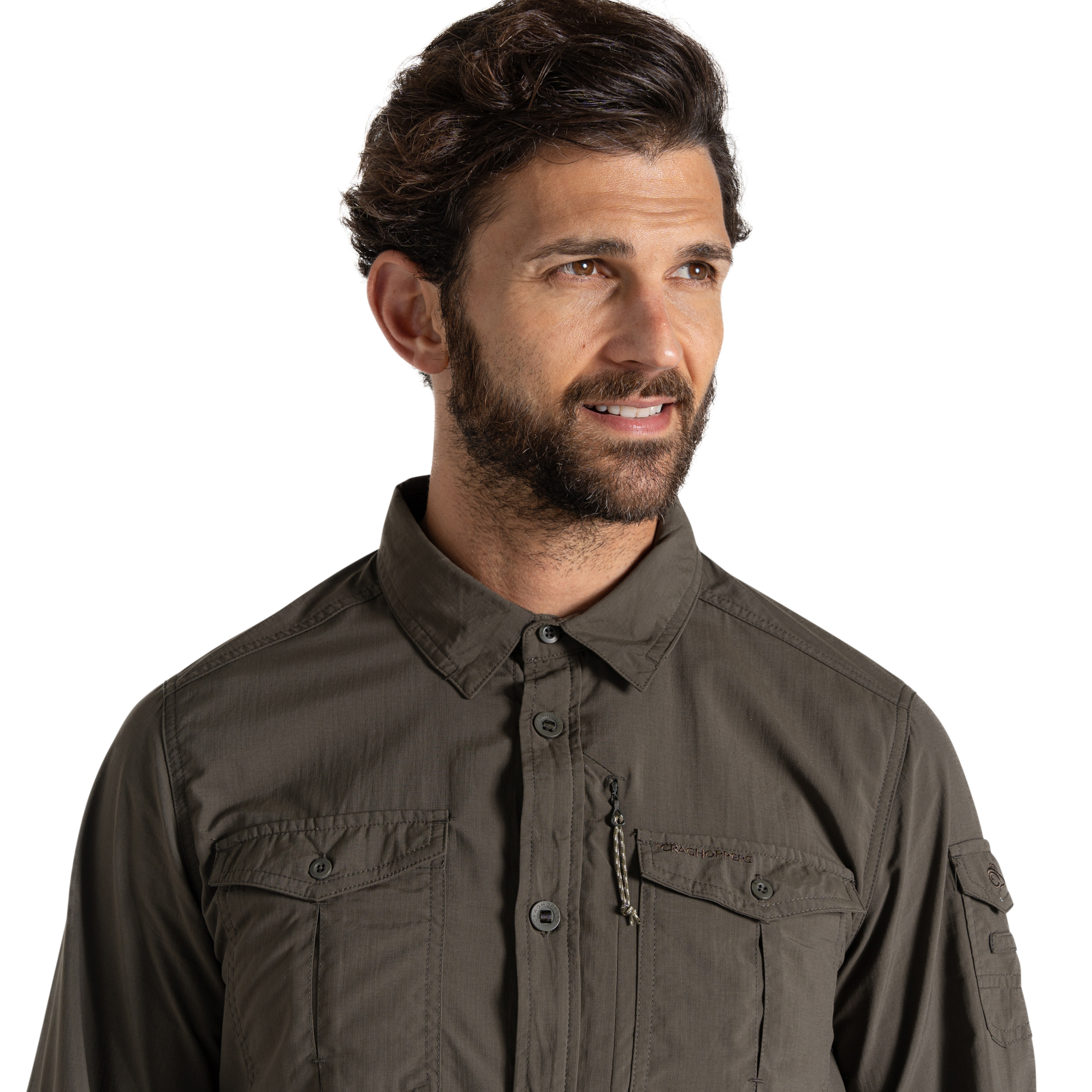 Craghoppers Men's Nosilife Adventure III UPF50 Long Sleeve Shirt (Woodland Green)