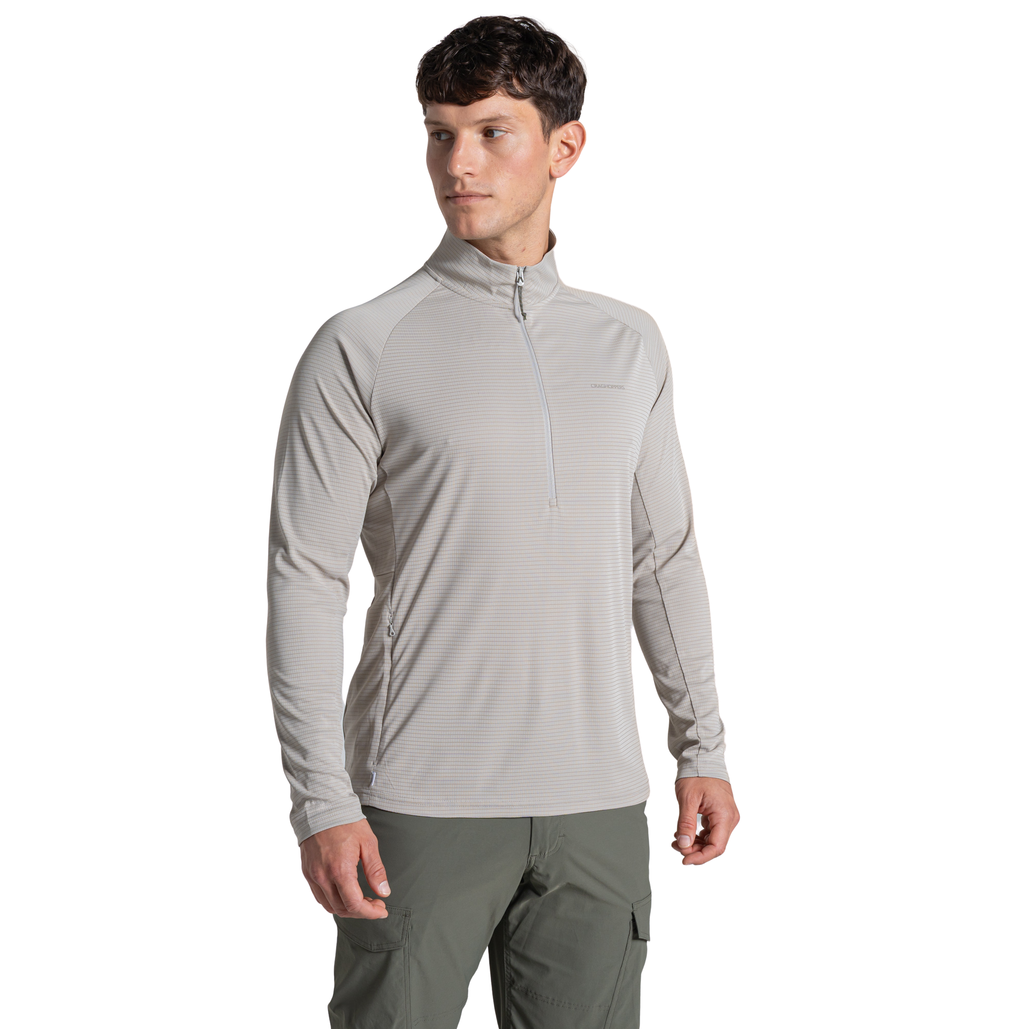 Craghoppers Men's Nosilife SolarShield+ UPF50 Half Zip Technical Top (Parchment)