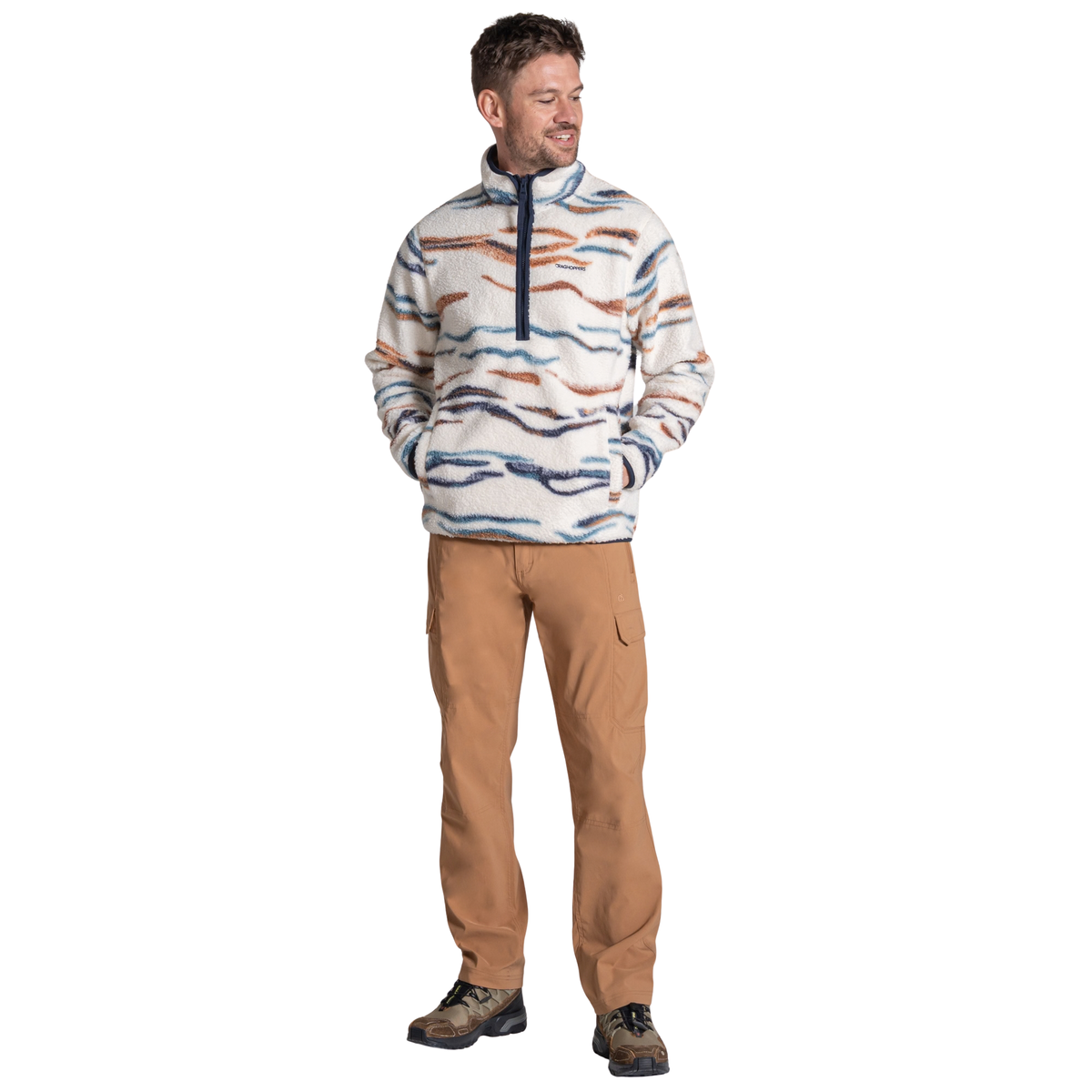 Craghoppers Men's Rawthey National Trust Half Zip Fleece Top (Ecru/Winterstorm)
