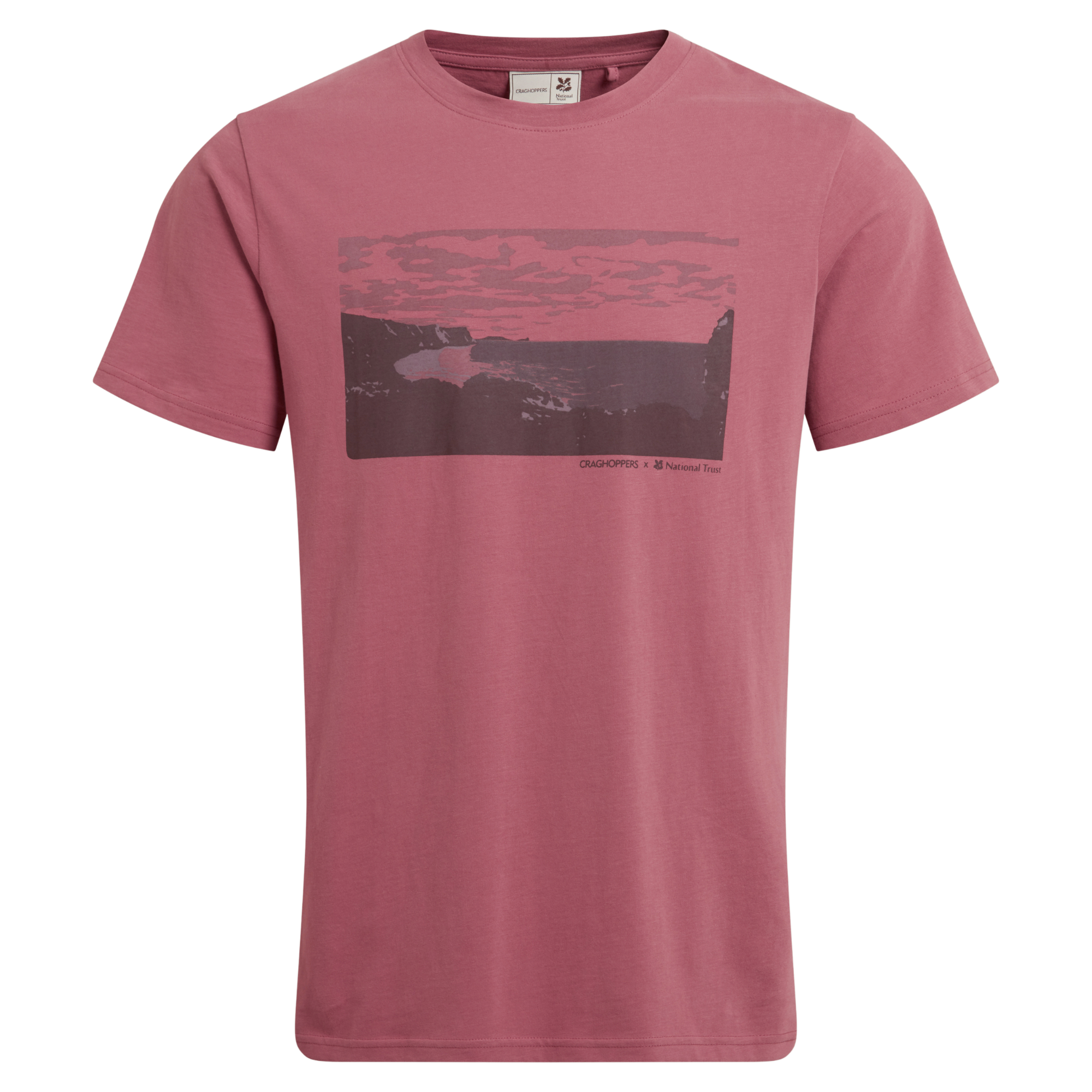 Craghoppers Men's Sabden National Trust Organic Cotton Short Sleeve T-Shirt (Atlas Red)
