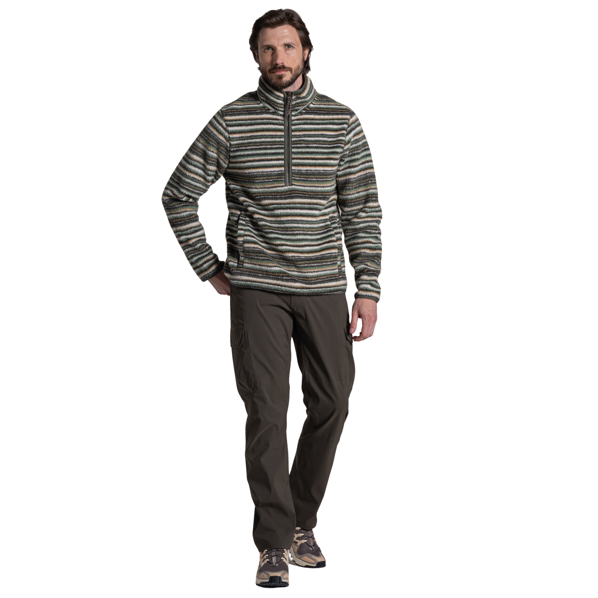 Craghoppers Men's Tatton Half Zip Fleece Top (Woodland Green Print)