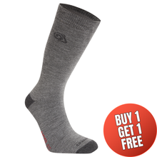 Load image into Gallery viewer, Craghoppers Unisex Nosilife Travel Merino Blend Wool Socks (Coast Grey)
