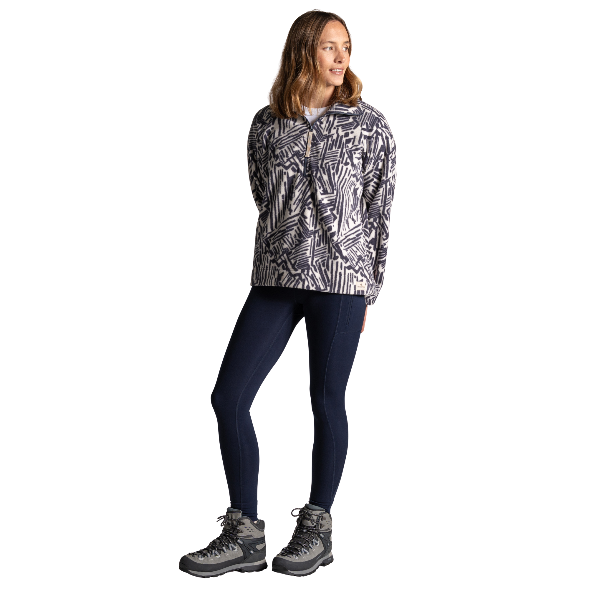 Craghoppers Women's Annjela Half Zip Fleece Top (Anthracite Print)