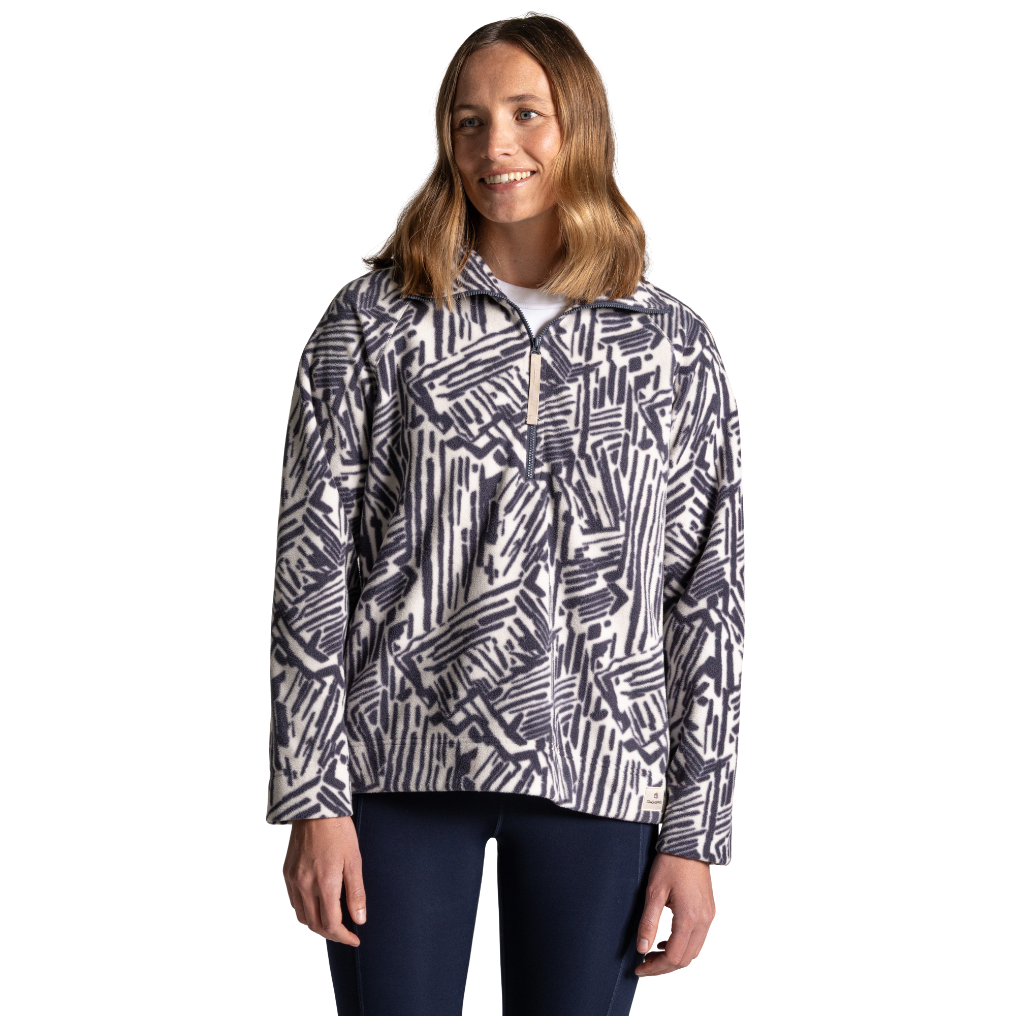 Craghoppers Women's Annjela Half Zip Fleece Top (Anthracite Print)