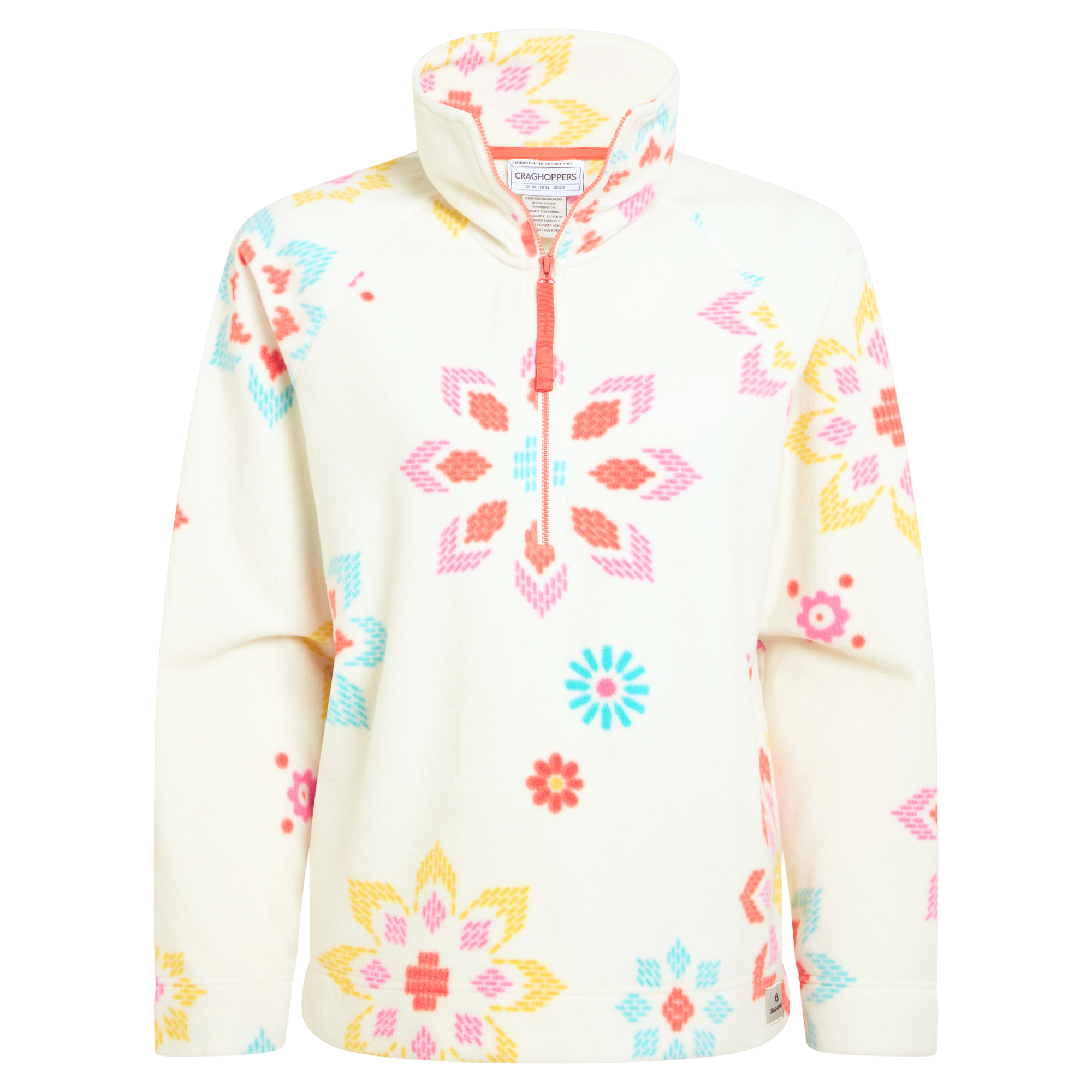 Craghoppers Women's Annjela Half Zip Fleece Top (Floral Print)