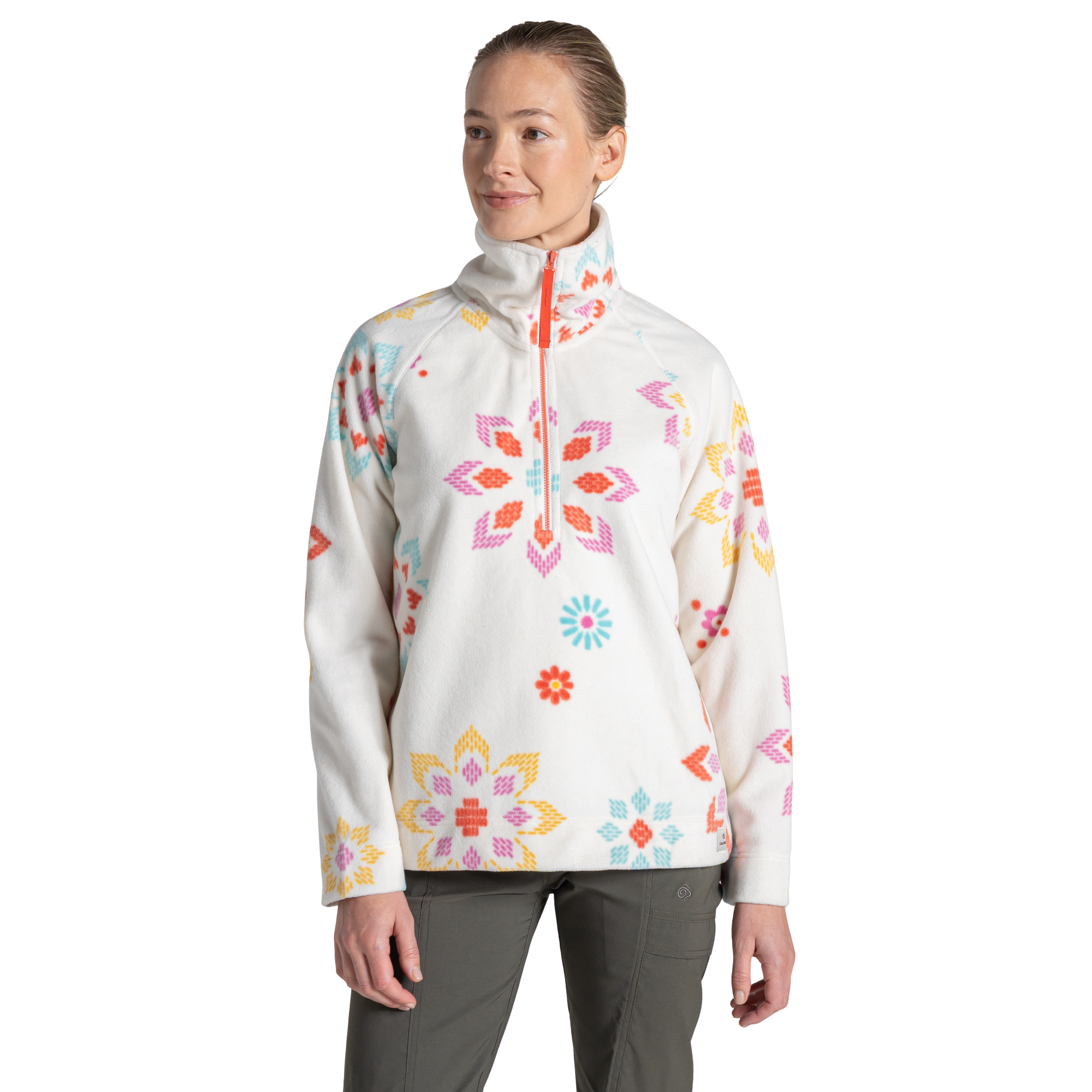 Craghoppers Women's Annjela Half Zip Fleece Top (Floral Print)