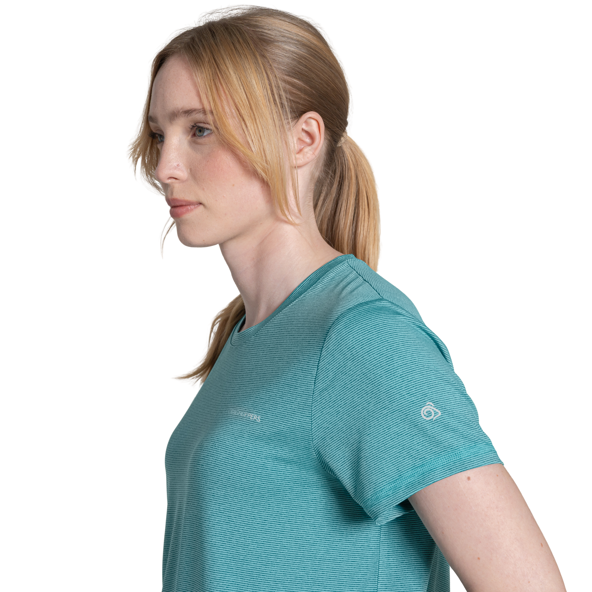 Craghoppers Women's Ellie II Short Sleeve UPF50 Technical Tee (Glazed Aqua)