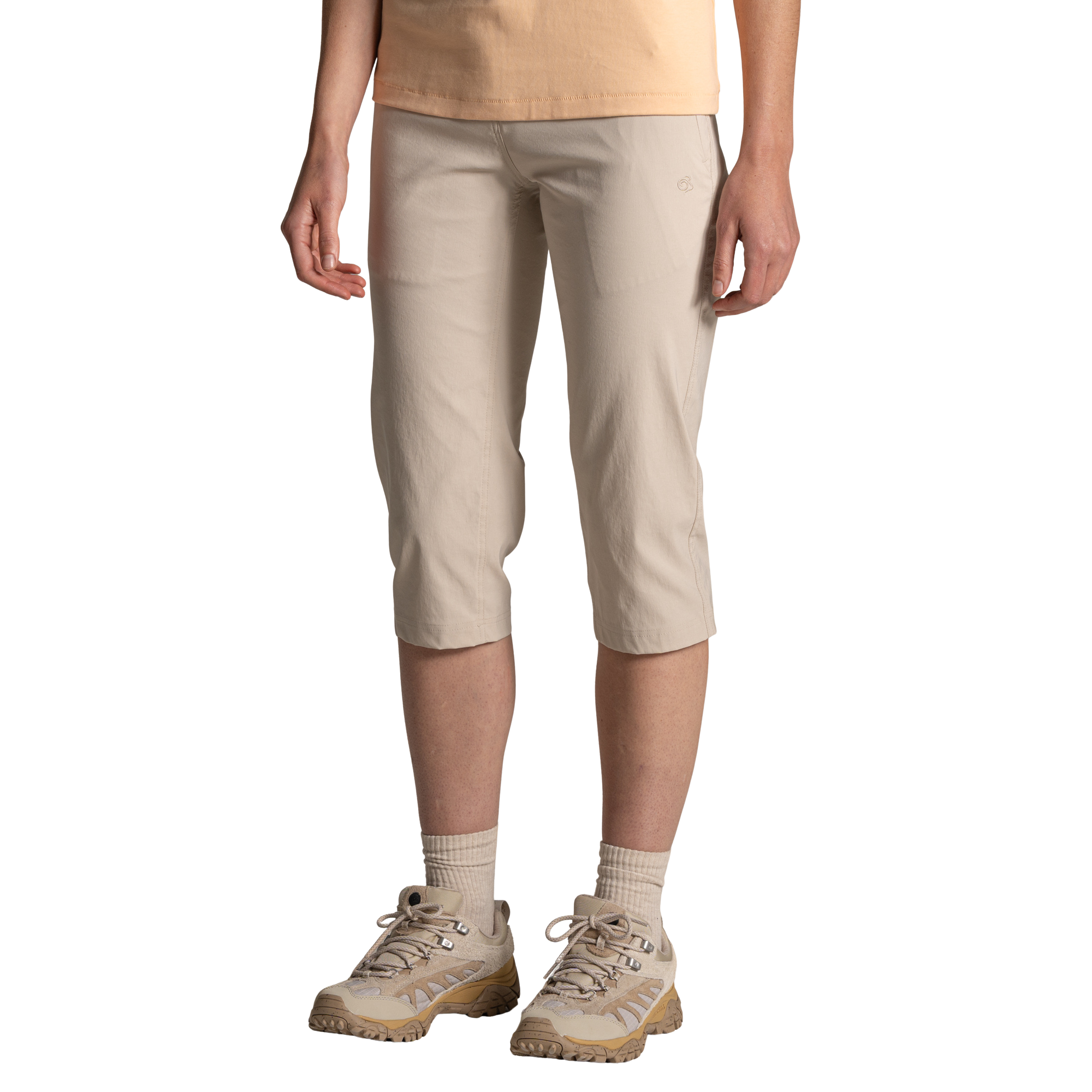 Craghoppers Women's Kiwi Pro III UPF50 Cropped Trousers (Oyster)