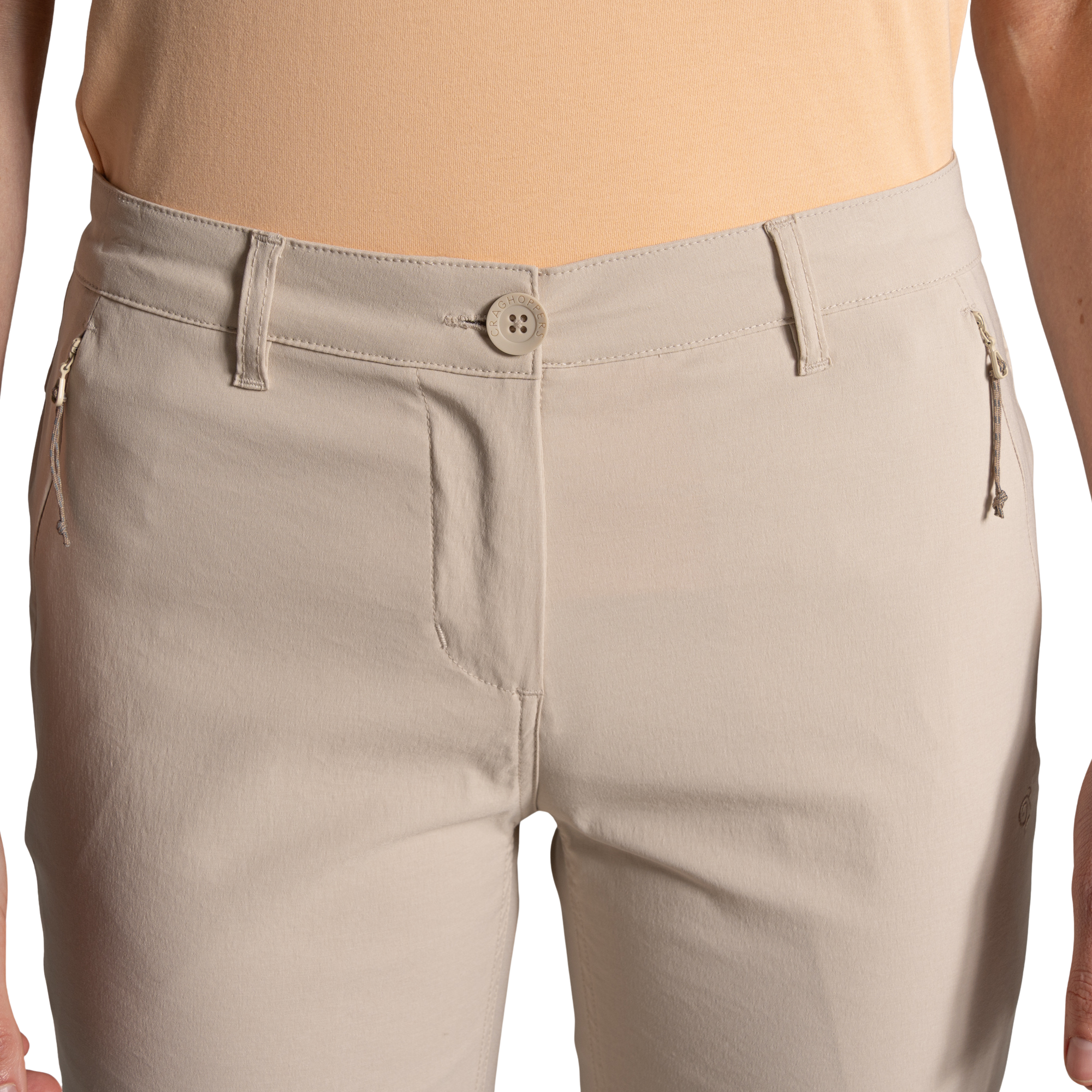 Craghoppers Women's Kiwi Pro III UPF50 Cropped Trousers (Oyster)