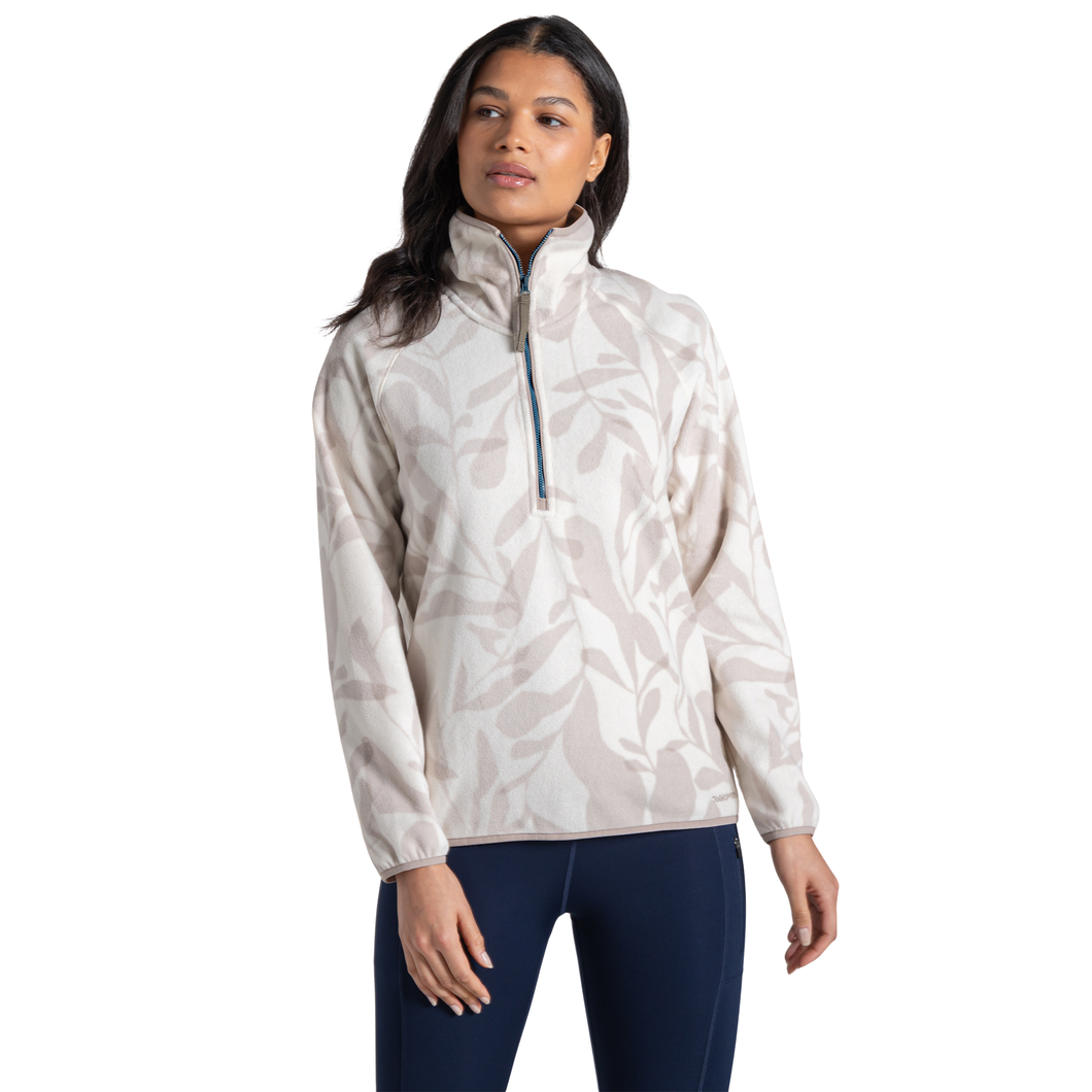 Craghoppers Women's Reedmace Half Zip Fleece Top (Soft Mushroom)