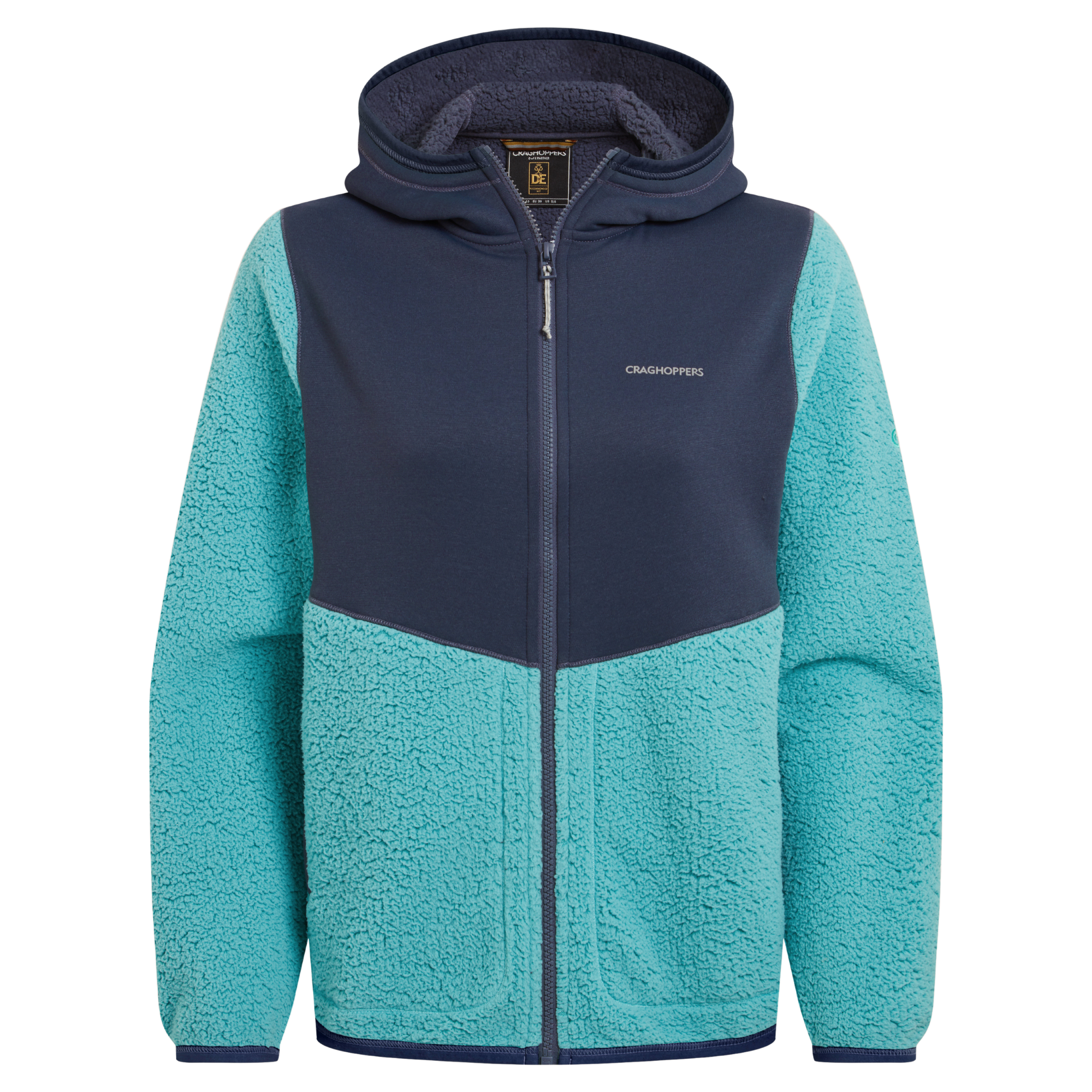 Craghoppers Women's Telesto Hooded Full Zip Fleece (Glazed Aqua/Anthracite)
